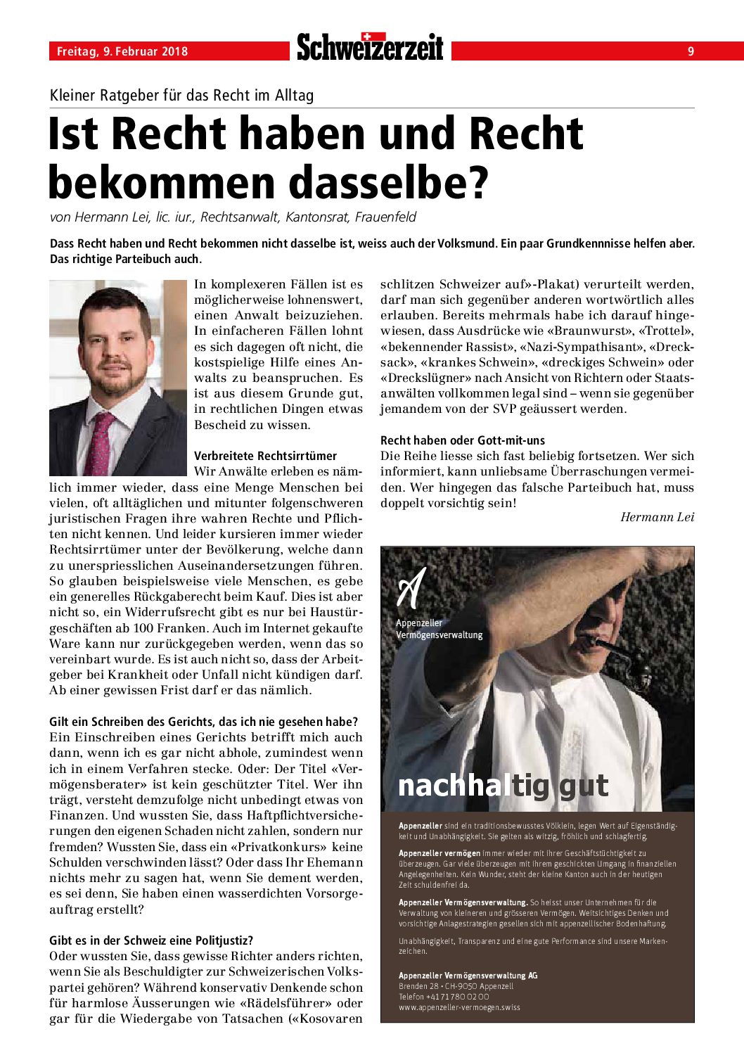 9.2.18    Ist Recht haben und Recht bekommen dasselbe?