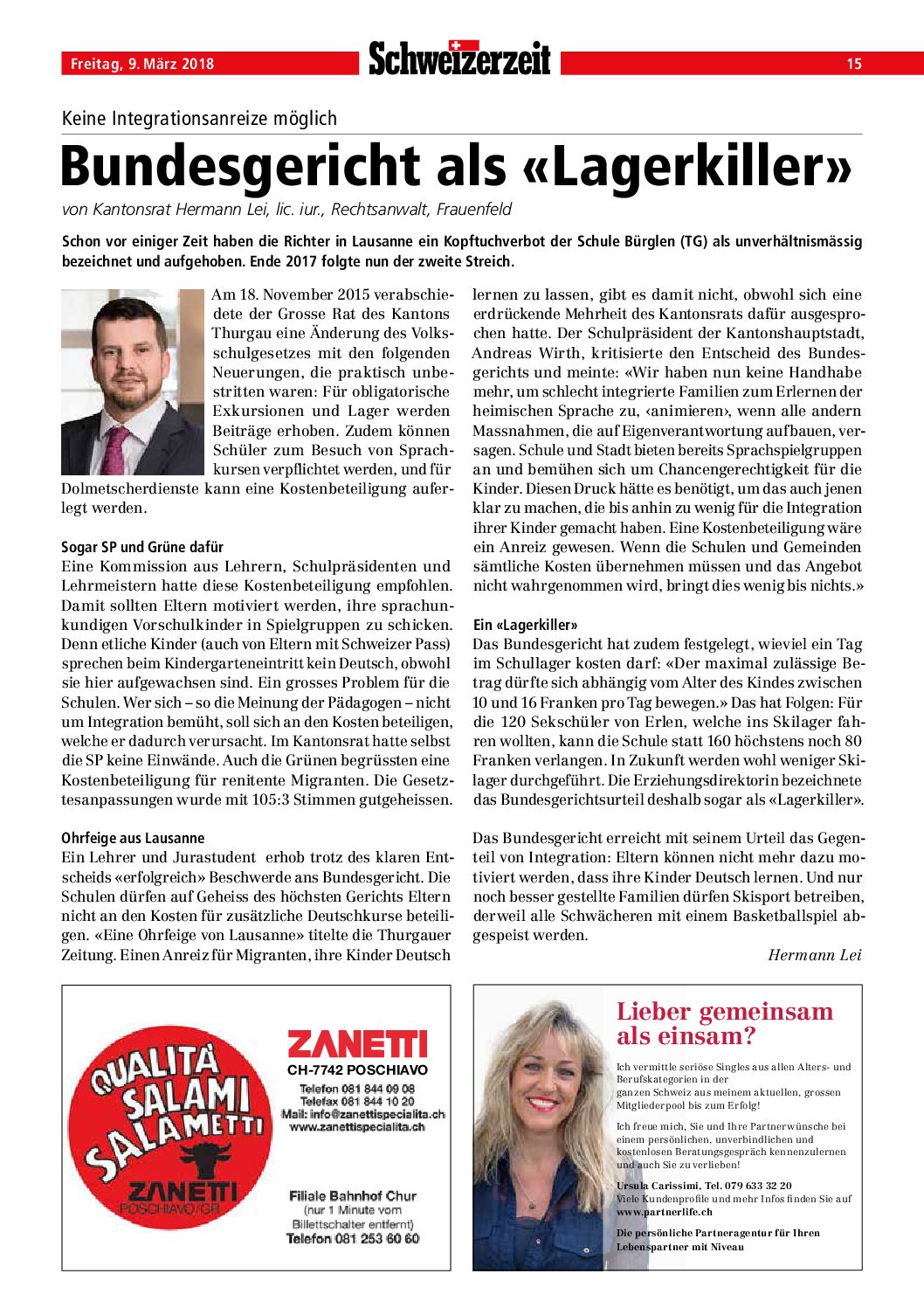 9.3.18 Das Bundesgericht als «Lagerkiller»